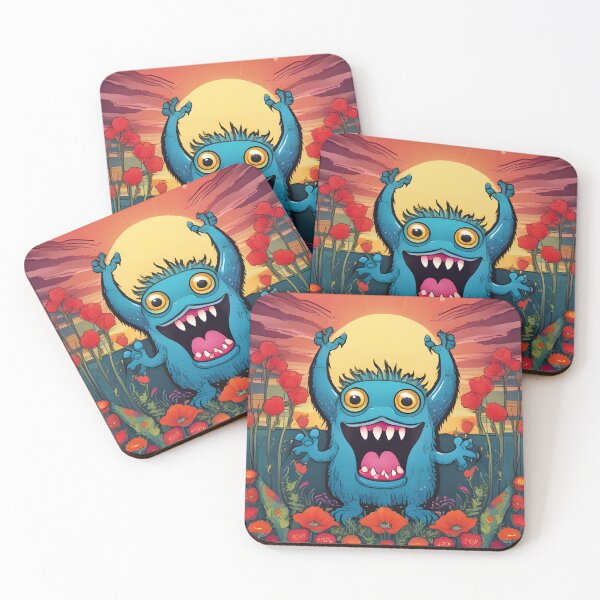 Item preview, Blue Singing Monster in Poppy Field designed and sold by Jonathan Nevsky.