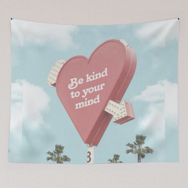 Item preview, Be Kind to Your Mind Heart Art | Digital Illustration | Soft Aesthetic Print for T-Shirts, Phone Cases & More designed and sold by Jennifer Adair.