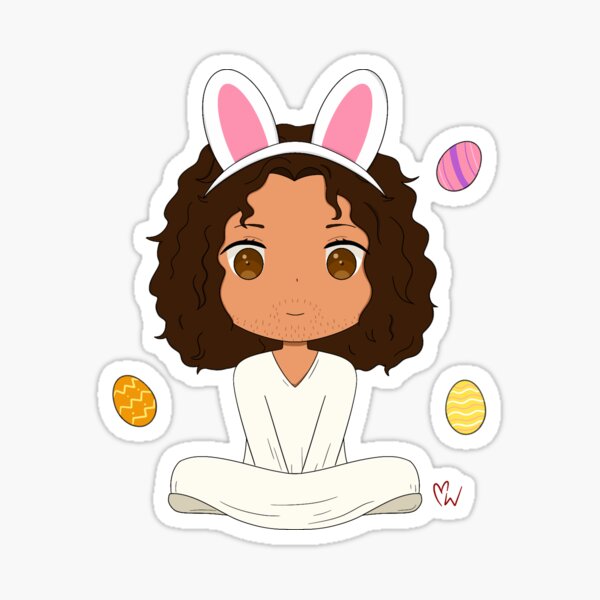 Jesus on Easter Day (W/Easter Eggs) Sticker