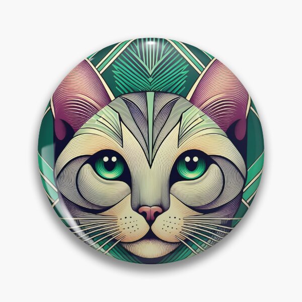 Item preview, Emerald Cat Design Antique Art  designed and sold by DesignRizz.