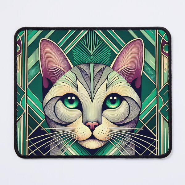 Item preview, Emerald Cat Design Antique Art designed and sold by DesignRizz.