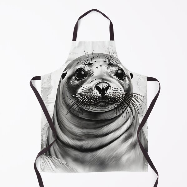 Item preview, Black and white seal pencil drawing designed and sold by Pencil-Art.