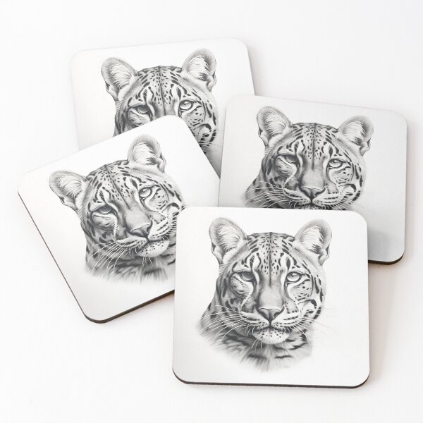Item preview, Black and white leopard pencil drawing designed and sold by Pencil-Art.