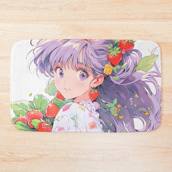Item preview, Gleeful Anime Girl Gathering Strawberries designed and sold by bubblegoth.