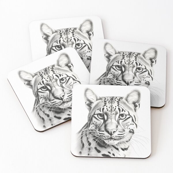 Item preview, Black and white leopard pencil drawing designed and sold by Pencil-Art.
