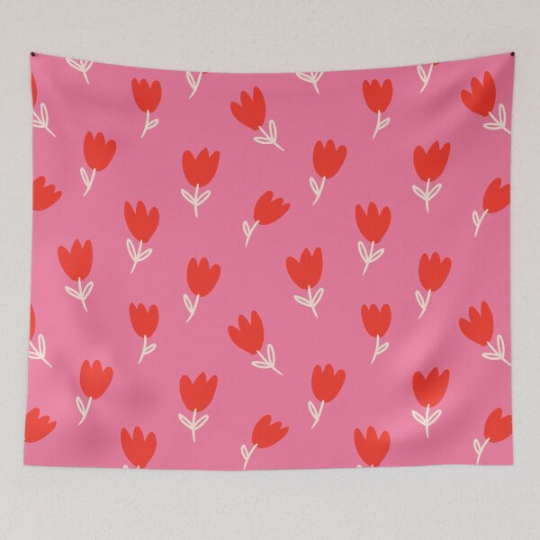 Item preview, Red and pink flower buds pattern designed and sold by Chirayu1111.