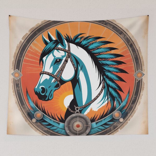 Artikelvorschau, Native American Style Animal Art Spirit Horse entworfen und verkauft von TheArtOfPat.
