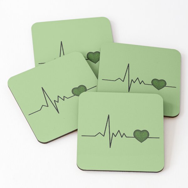 Item preview, Cardiogram with green heart designed and sold by Cherevan.