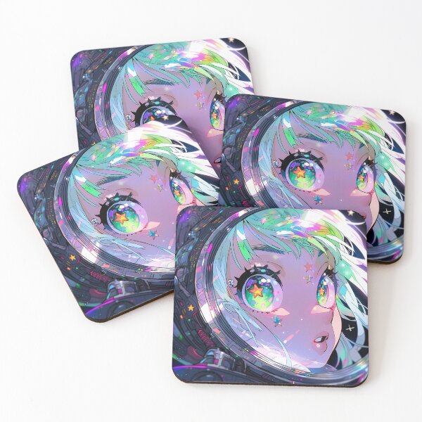 Item preview, Ethereal Cosmic Galaxy Anime Girl designed and sold by bubblegoth.
