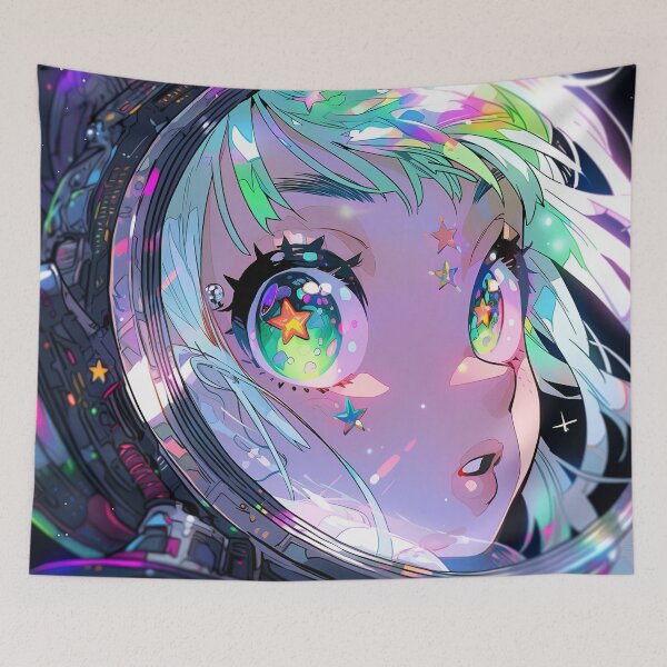 Item preview, Ethereal Cosmic Galaxy Anime Girl designed and sold by bubblegoth.