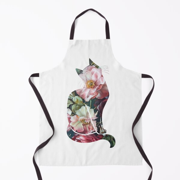 Item preview, Sitting cat of pink flowers designed and sold by krispald.
