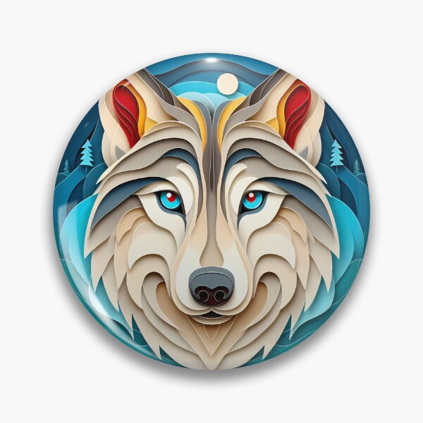 Item preview, Wolf in the forest - paper art portrait designed and sold by AD-Digital-Art.