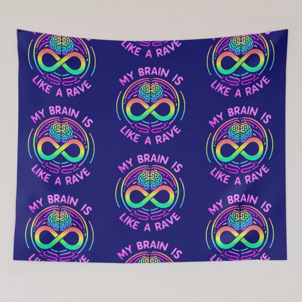 Item preview, My brain is like a rave designed and sold by Vkinsify.