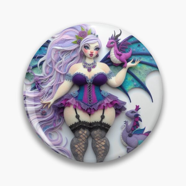 Item preview, Lavender-Haired Burlesque Dragon Fairy with Baby Dragons designed and sold by FairytalePress.