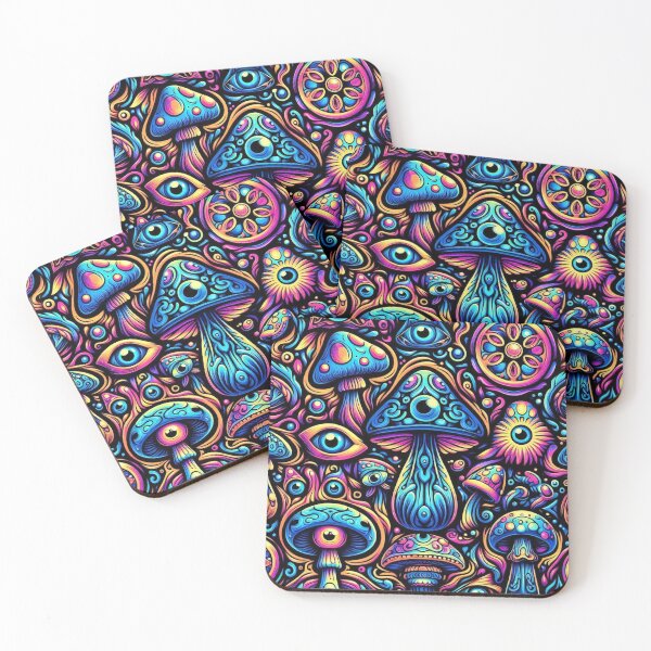 Item preview, Psychedelic Freaky Mushrooms Pattern designed and sold by Vkinsify.
