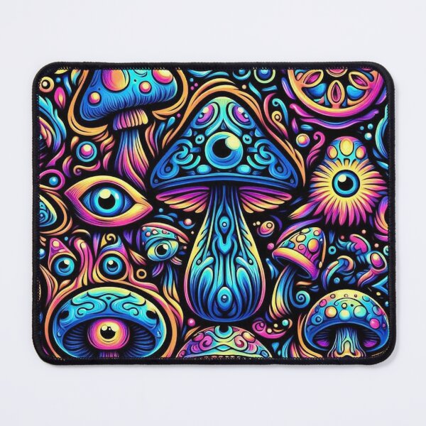 Item preview, Psychedelic Freaky Mushrooms Pattern designed and sold by Vkinsify.