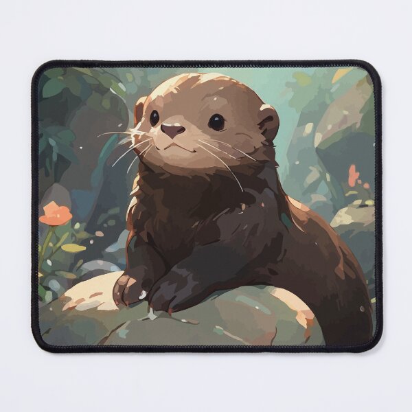 Item preview, Cute River Otter - Fluffy Otter Art designed and sold by thecatcouch.