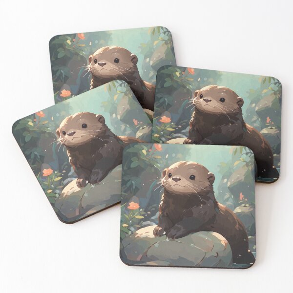 Item preview, Cute River Otter - Fluffy Otter Art designed and sold by thecatcouch.