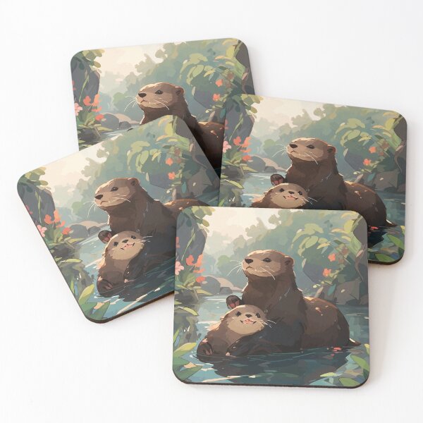 Item preview, Mama Otter- Fluffy Otter Art designed and sold by thecatcouch.