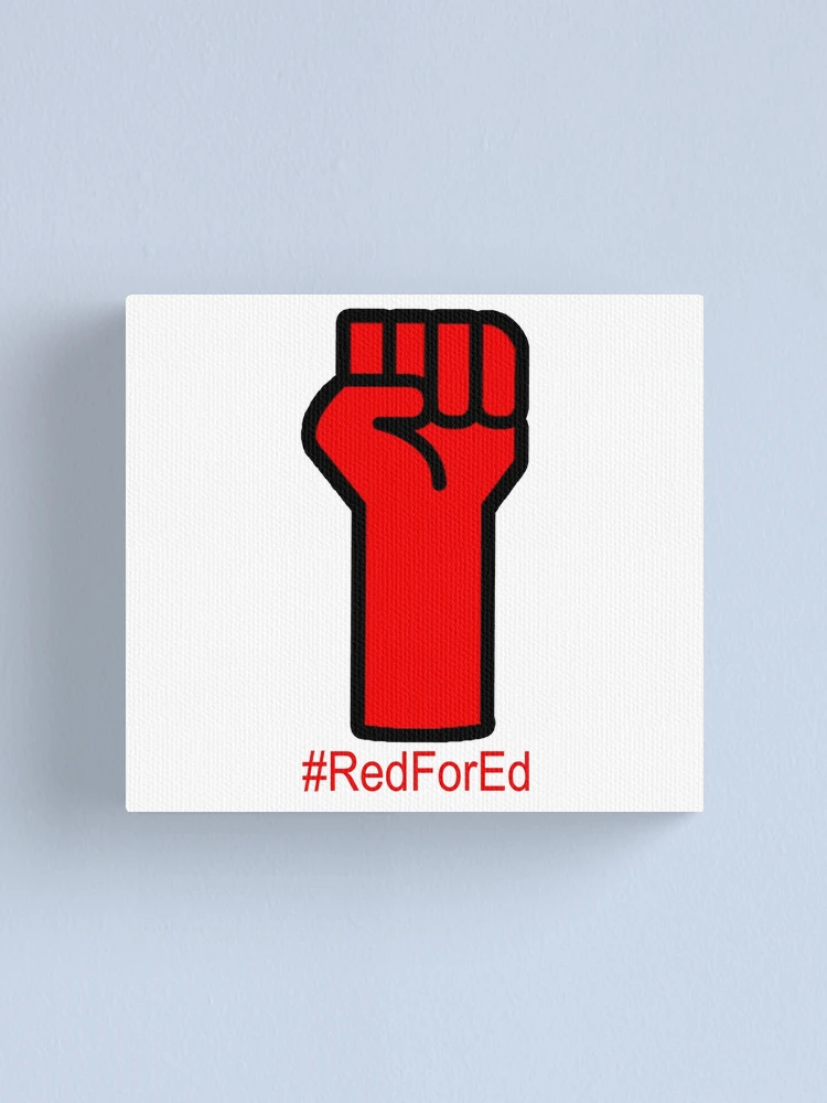 Imagen 1 de 3, Lienzo con la obra #RedForEd Teacher Rights Protest, diseñada y vendida por CreativeStrike.