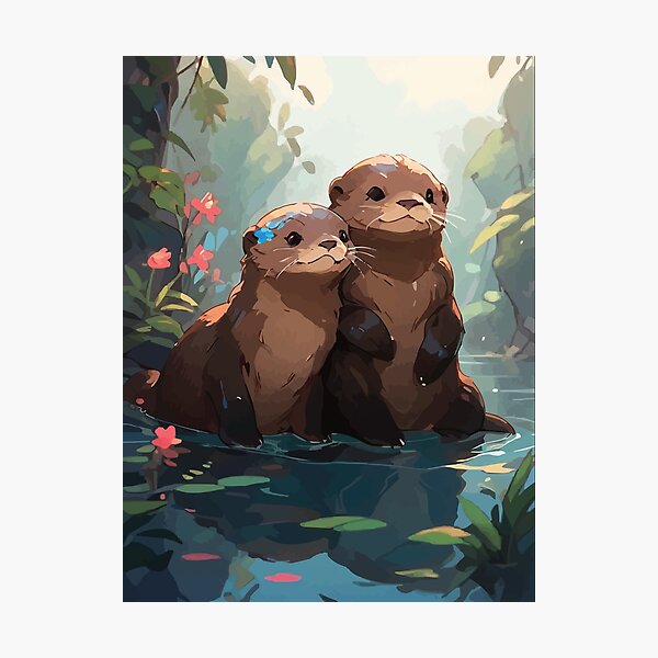 Item preview, Significant Otters- Fluffy Otter Art designed and sold by thecatcouch.
