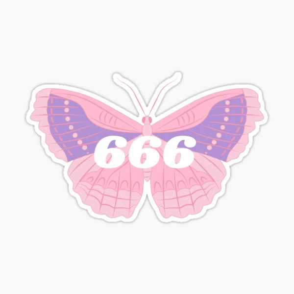 666 Angel Number pink butterfly 
