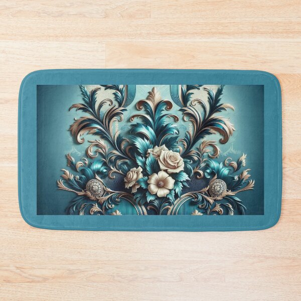 Item preview, Ocean Blue Damask With Roses designed and sold by DesignsByPrnces.