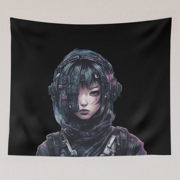 Aperçu de l'œuvre Fille cyberpunk dystopique, augmentée, concept art créée et vendue par Burn-Ego.