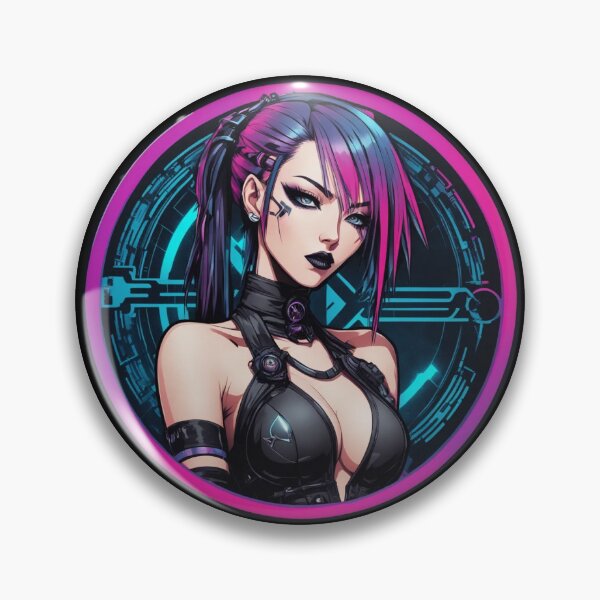 Item preview, Cyberpunk Hot Girl, Round Logo, Sexy designed and sold by Burn-Ego.