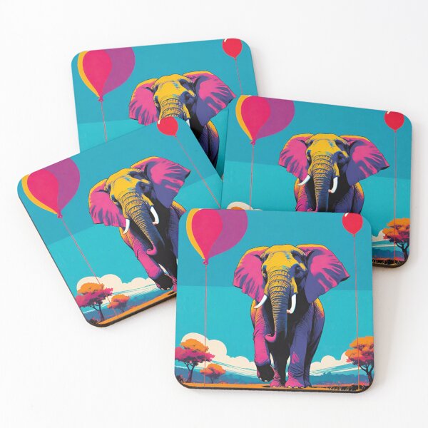 Item preview, Tranquil Majesty: Elephant with Floating Balloons designed and sold by GrizzlyCollective.