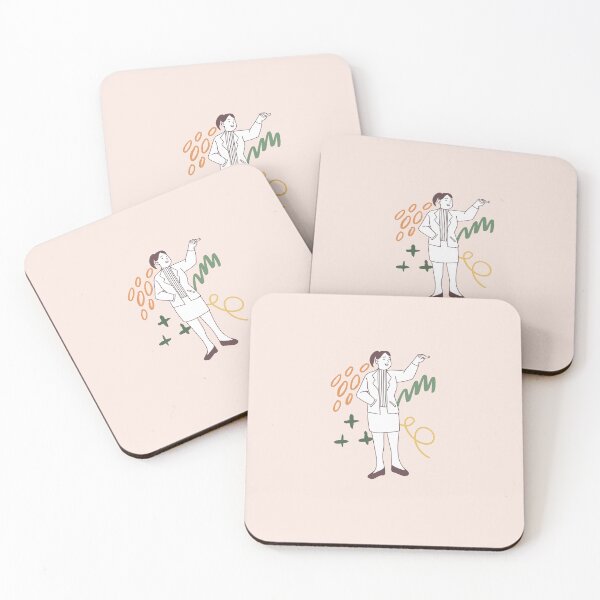 Item preview, Female Teacher Wearing a Suit Illustration | Pastel Pink Background designed and sold by RM-Journey.