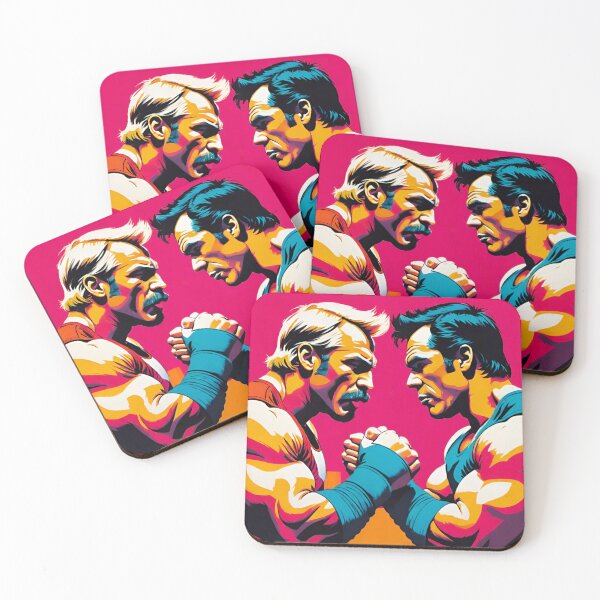 Item preview, Pink Power Clash: Dynamic Arm Wrestlers in Vibrant Showdown designed and sold by GrizzlyCollective.