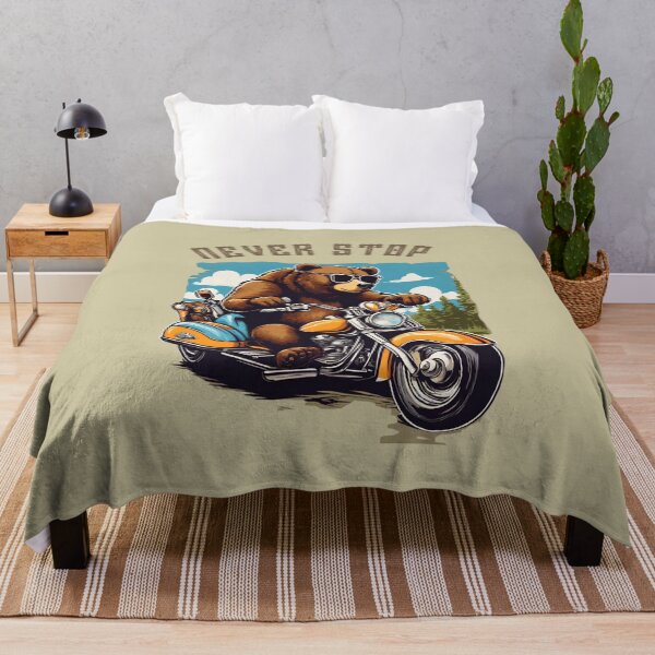 Item preview, Never stop, big bear is riding in the mountains designed and sold by coloursforkids.