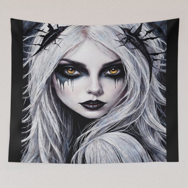 Item preview, Portrait of Blonde Gothic Woman designed and sold by MacabreVisions.