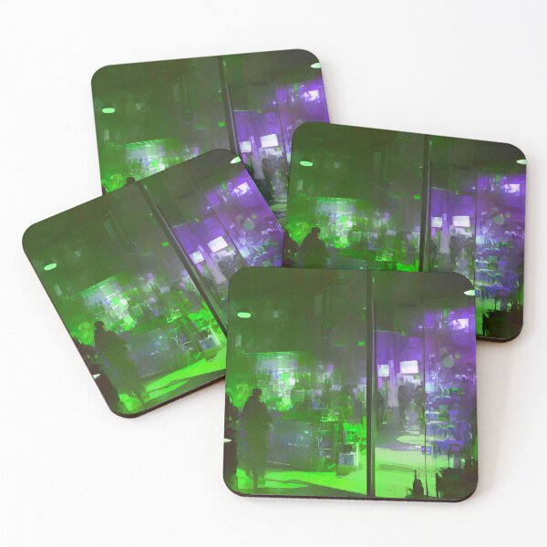 Item preview, Enchanted Urban Oasis: Green and Purple Street Scene Pattern designed and sold by GrizzlyCollective.