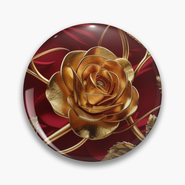Item preview, Golden roses on red velvet 001 designed and sold by BartHugoKnight.