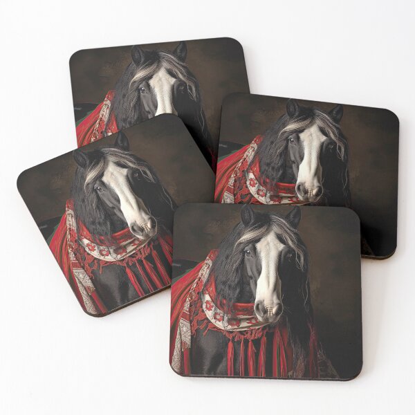 Item preview, Gypsy Vanner Horse with Red Scarf designed and sold by Elisabeth Lucas.
