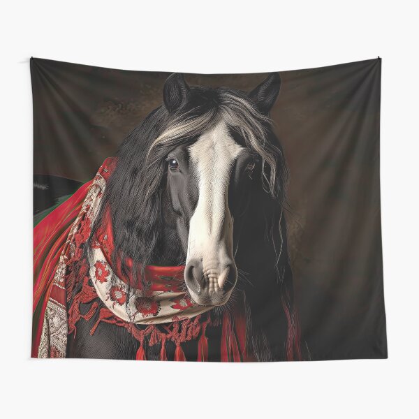 Item preview, Gypsy Vanner Horse with Red Scarf designed and sold by Elisabeth Lucas.