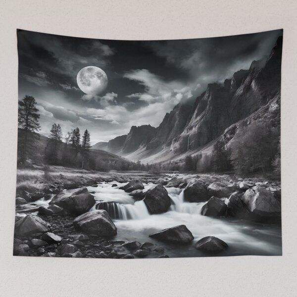 Item preview, Moody Monochromatic Moonlit Scandinavian Landscape: Full HDR designed and sold by ShadeScapeArt.