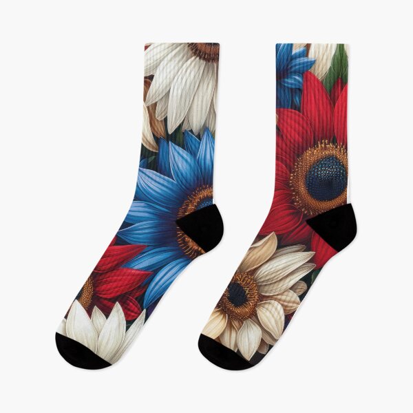 Item preview, Vibrant Red, White, and Blue Floral Bouquet designed and sold by mldorton.