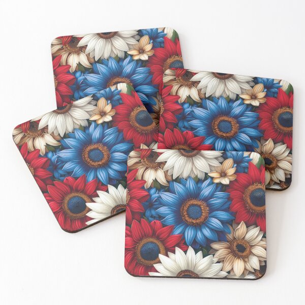 Item preview, Vibrant Red, White, and Blue Floral Bouquet designed and sold by mldorton.
