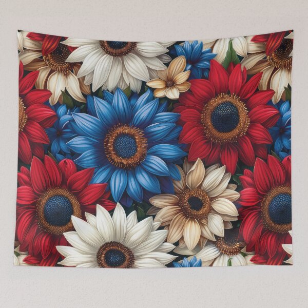 Item preview, Vibrant Red, White, and Blue Floral Bouquet designed and sold by mldorton.