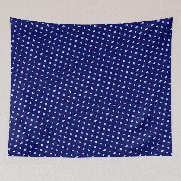 Item preview, Repeating Blue Diamonds & Circles Navy Grid Borderless Blueprint designed and sold by Alchemy-A-La-G.