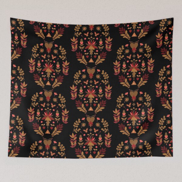 Item preview, Pastel Floral Folk Art, Abstrac warm summer colors designed and sold by Clara Fruggeri.