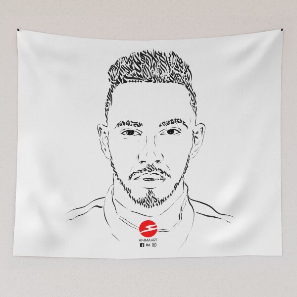 Item preview, Lewis Hamilton Calligraphy Portrait (White) - Original by Ammaart designed and sold by Ammaart.