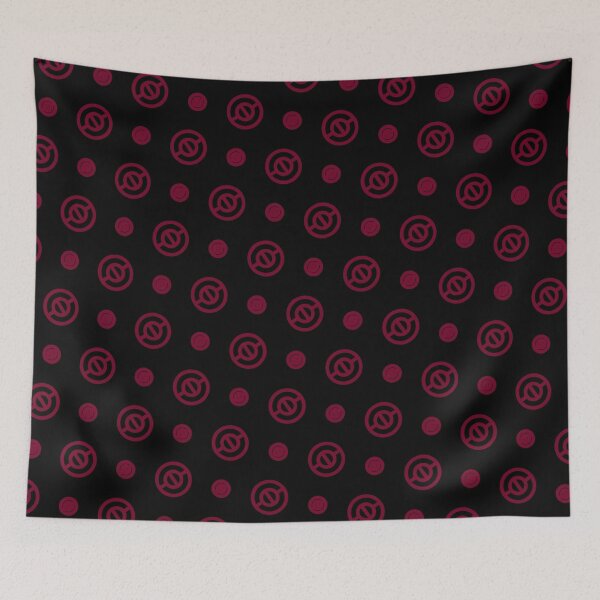 Item preview, Red Repeating Circles Uniform Columns Black Borderless Blueprint designed and sold by Alchemy-A-La-G.