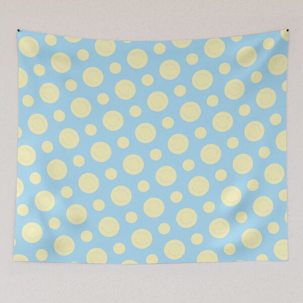 Item preview, Yellow Repeating Circles Uniform Columns Blue Borderless Blueprint designed and sold by Alchemy-A-La-G.