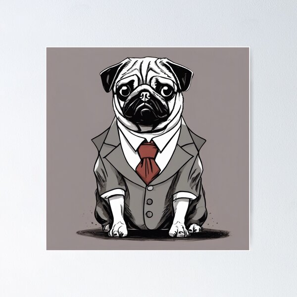 Item preview, Gentleman pug designed and sold by kattjona.