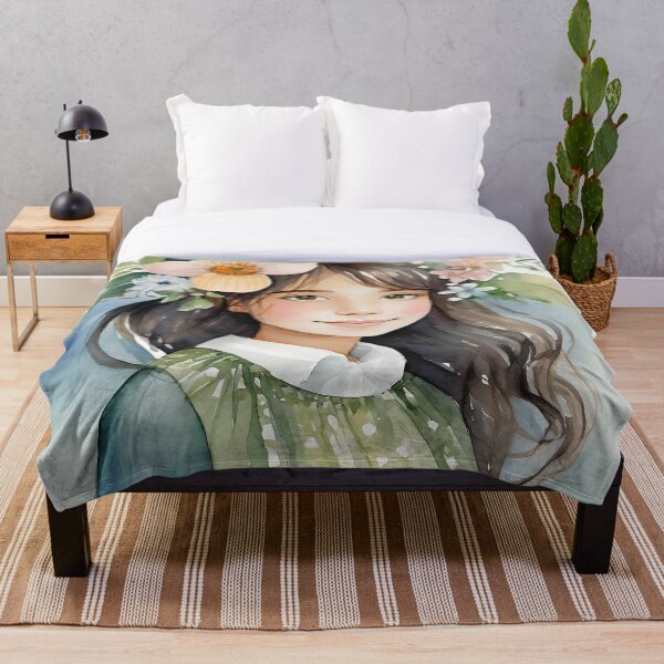 Item preview, Beautiful girl surrounded by flowers, watercolor style designed and sold by lmartes.