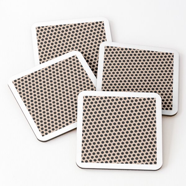 Item preview, Black Hexagon Honeycomb Lattice Seamless Peach Perpetual Outline designed and sold by Alchemy-A-La-G.